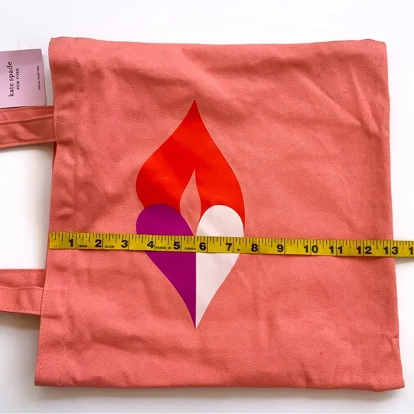 Kate Spade Coral Tote Heart Lips - Picture 4 of 5